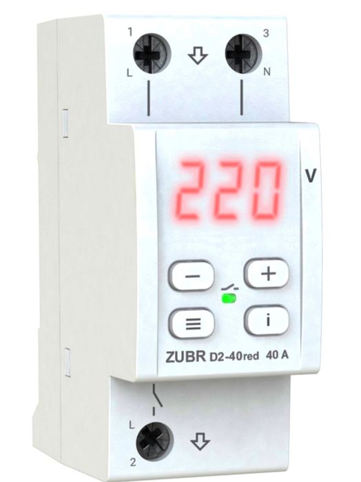 Реле напруги ,ZUBR D2-40/50/63red