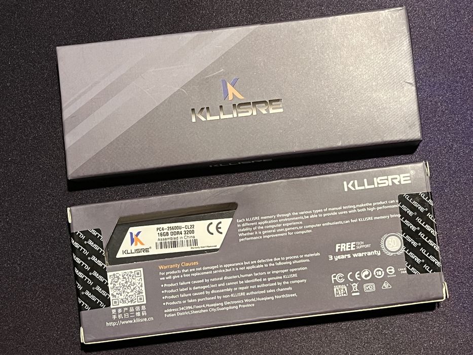 Нова оперативна пам'ять Kllisre DDR4 32Gb (2x16Gb 3200MHZ) Black
