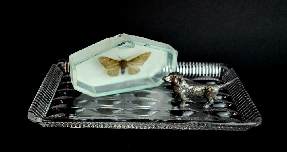 szklana patera półmisek taca retro vintage hippie prl