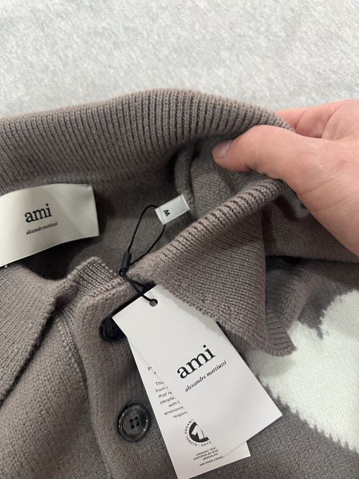 Ami Paris Polo Wool Sweater Beige (M/L)