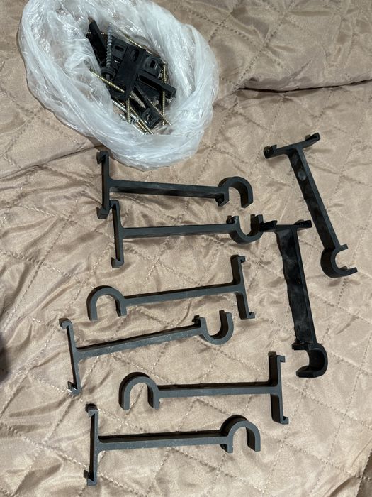 Czarne karnisze 200/240cm komplet 4 sztuki