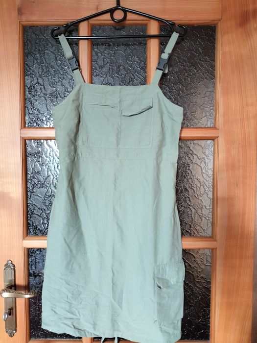 Zielona sukienka mini w stylu cargo, rozm. 40, PPHU ELE-GANT