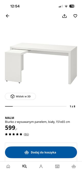 Sprzedam białe biurko z Ikea - uzywane