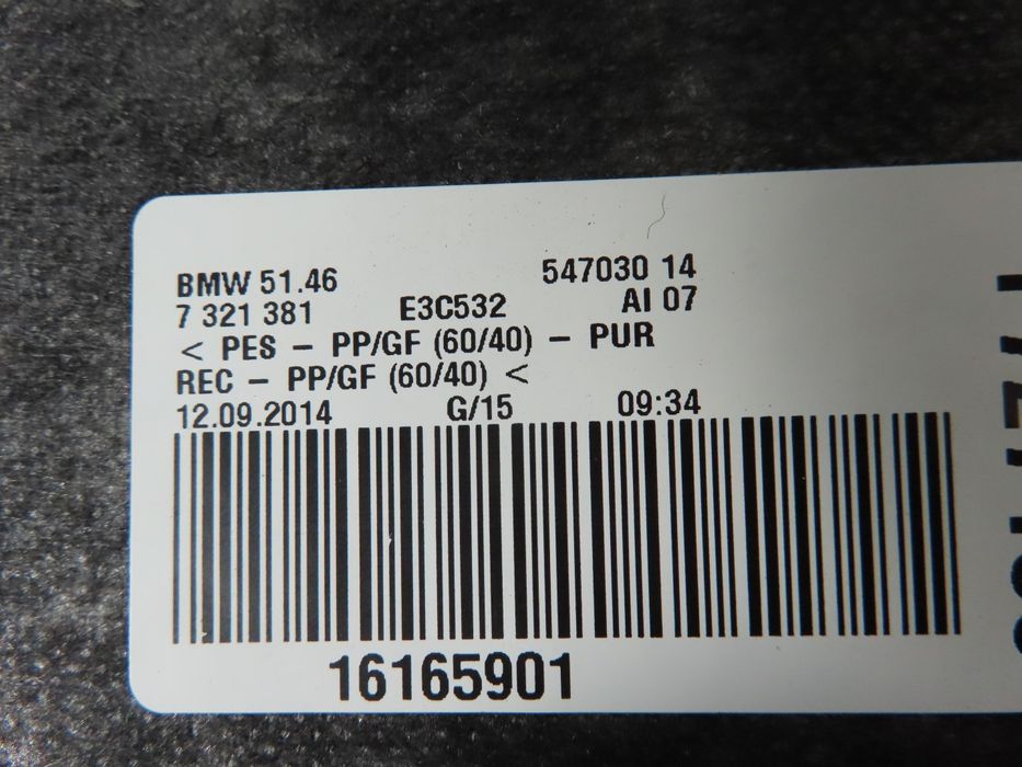 Chapeleira / Tabuleiro Mala Bmw 4 Coupe Ref: 51467321374 / 51467321381