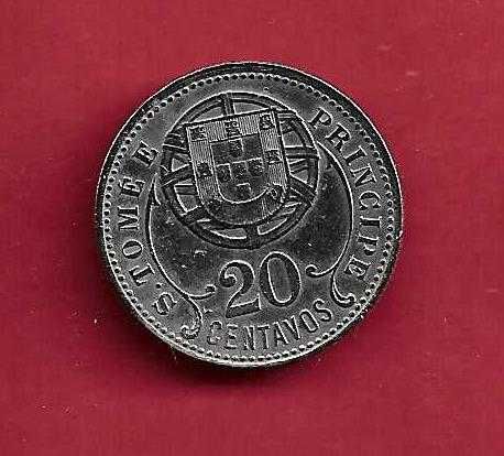 São Tomé  Principe  EX-COLONIA  20  Centavos de 1929 Bela