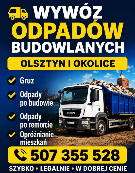 Wywóz odpadów budowlanych, utylizacja,  wywóz odpadów, śmieci