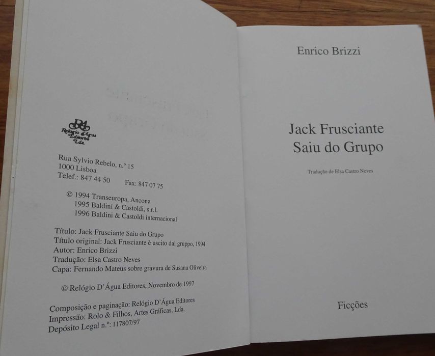 Jack Frusciante Saiu do Grupo de Enrico Brizzi