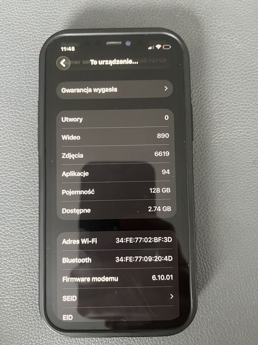 Telefon czarny iphone12