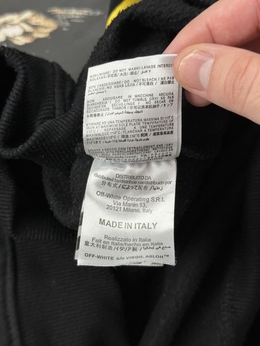 Off-White czarna bluza z kapturem i żółtymi nadrukami