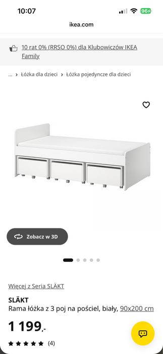 Łóżko Ikea Slakt