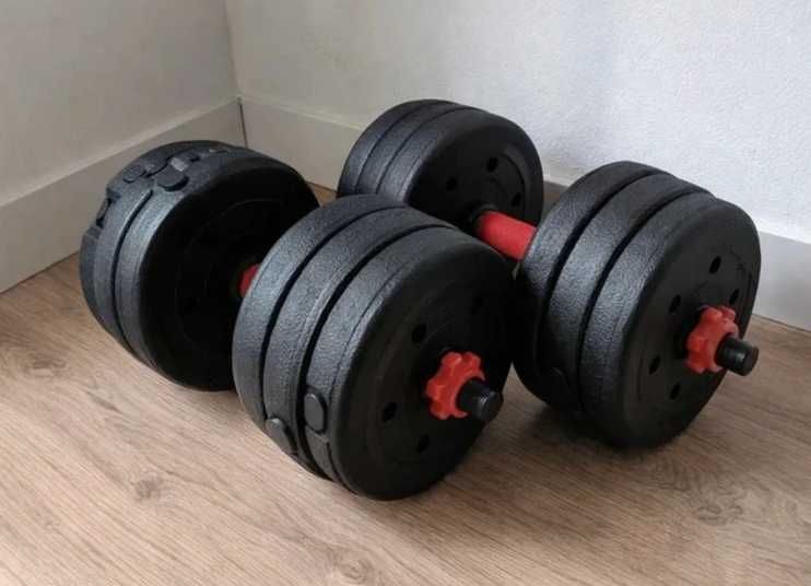 hantle 20kg 2x10kg sztanga gryf regulowane