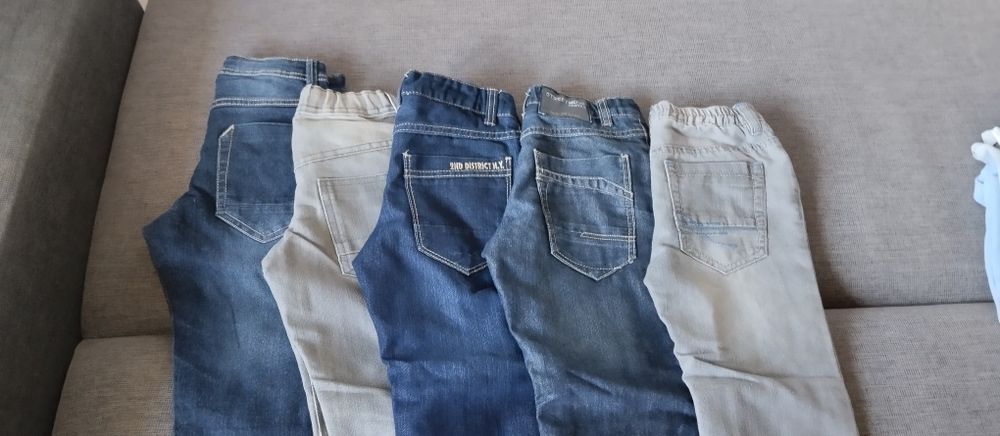 Spodnie chłopięce jeans 4 pary, 116 do 134