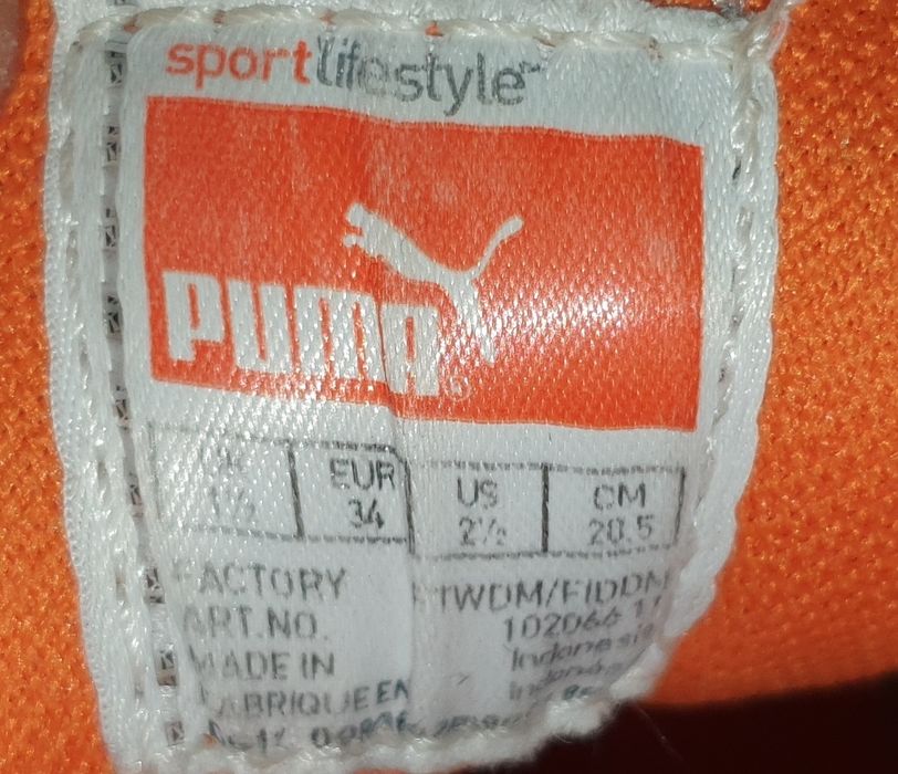 Детские кроссовки Puma 34 размер