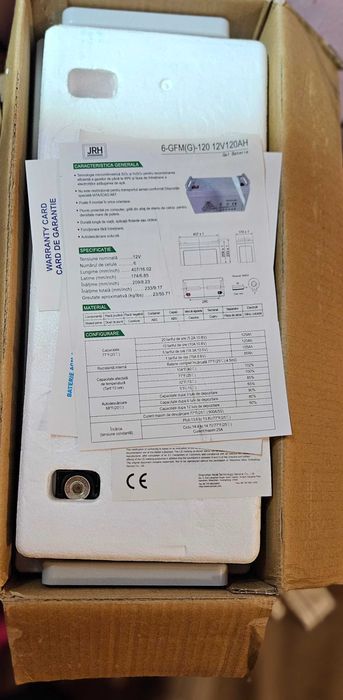 Гелевый аккумулятор JRH Solar Power GEL Battery 12V 120Ah.