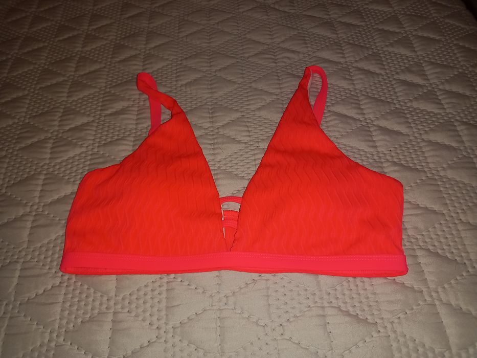 Top de biquíni rosa choque