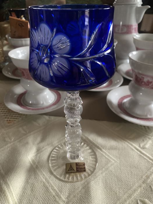 Kileiszek kryształ retro kobalt