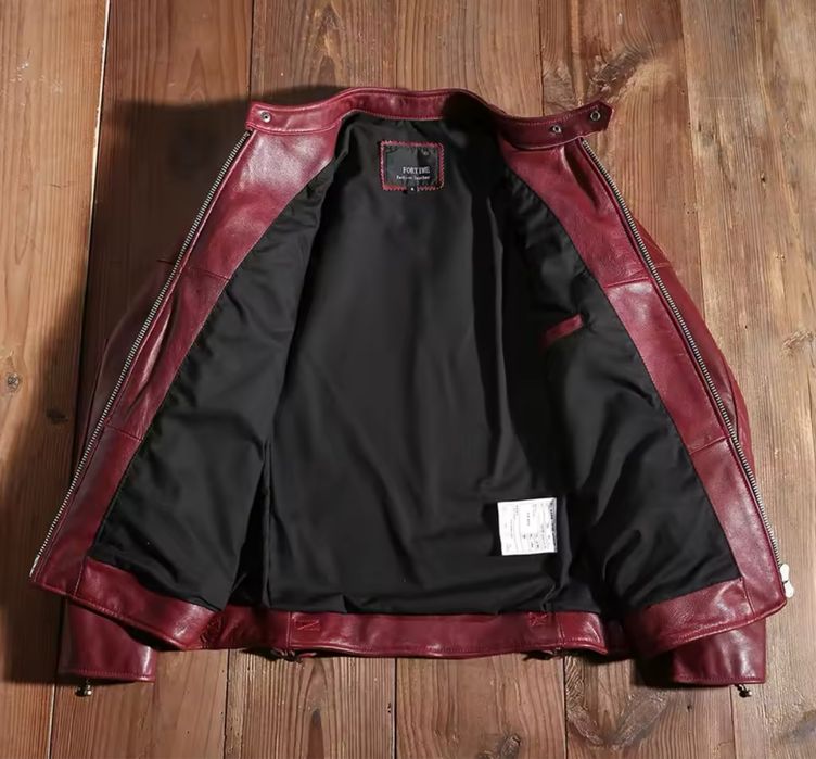 Kurtka skórzana ramoneska bikerka męska skóra naturalna moto jacket