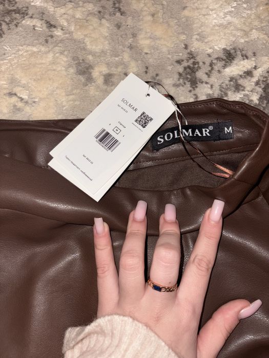 Спідниця-шорти з еко-шкіри chocolate