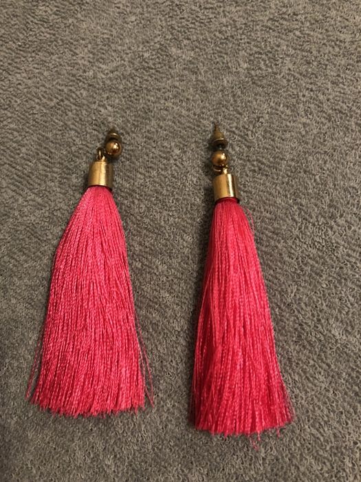 Kolczyki frędzle fuksja