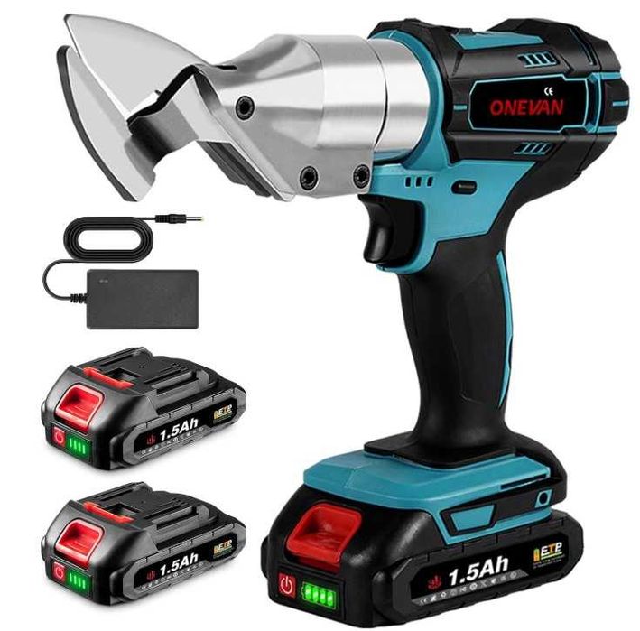 Bezprzewodowe nożyce do blachy z 2 bateriami 1.5AH ONEVAN