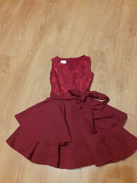 Sukienka elegancka bordowa Bartex 34