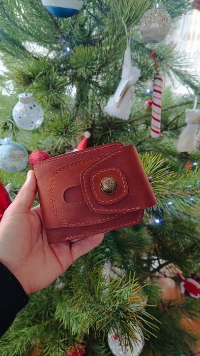 Гаманець ручної роботи + затискач в подарунок шкіра кошелек