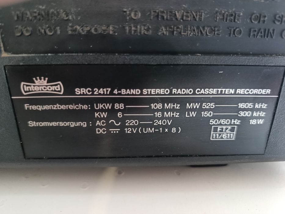 Магнітофона INTERCORD SRC 2417