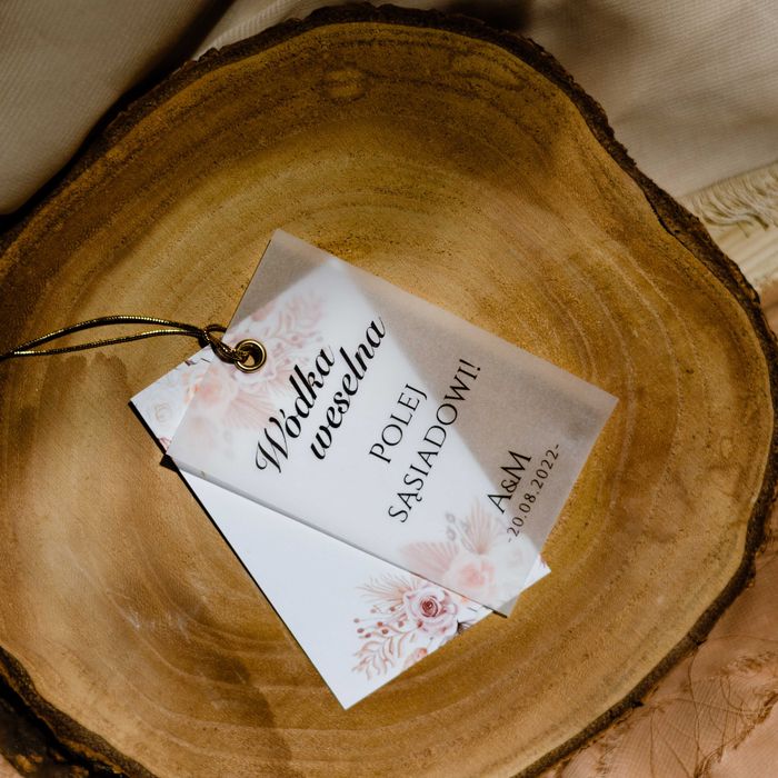 Zawieszki na alkohol z suszonymi kwiatami i kalką BOHO BEIGE