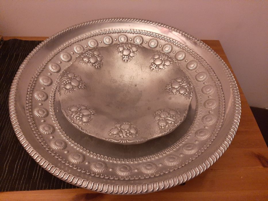 Prato fruteira linhas de estanho