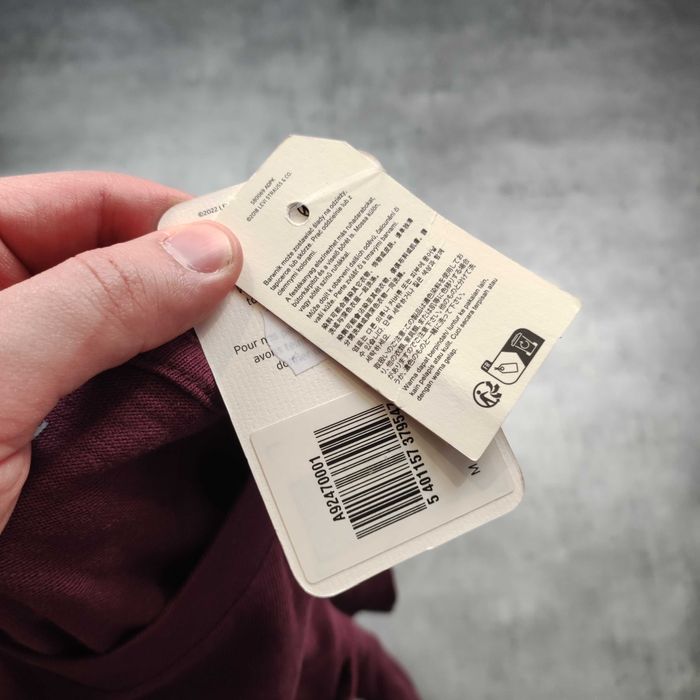 MĘSKA Nowa Cienka Bluza Longleve Bluzka Levis Bordowa Kieszonka Haft