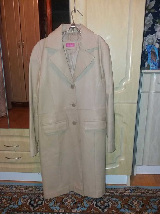 Шкіряний кардиган, пальто