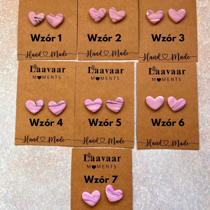 Kolczyki handmade z glinki polimerowej – Heart Moments „Pink Calm”