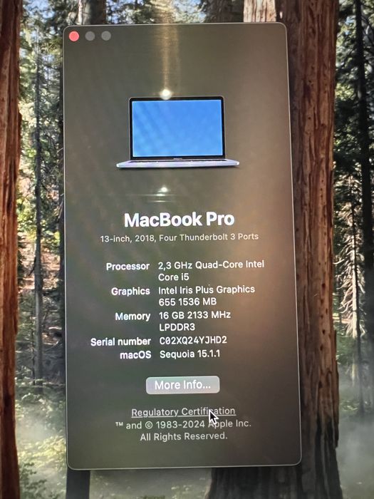 Macbook pro 13 2018 TouchBar 256GB