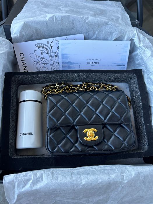Damski komplet czarny 17 cm torebka Chanel