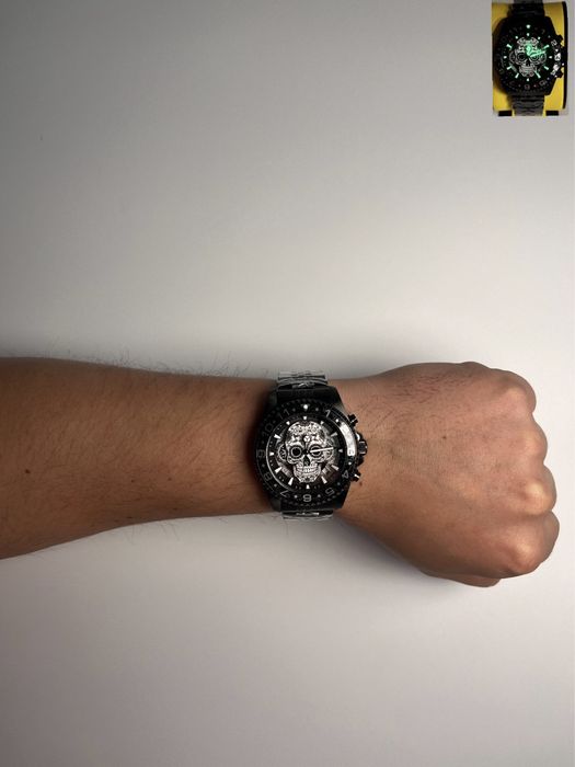 Invicta 43753, годинник інвікта скелетон, часы с черепом