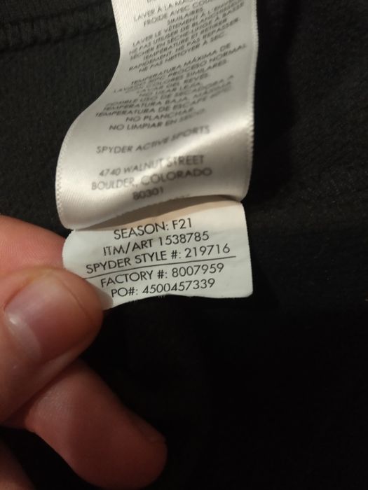 Фліска Spyder 1/2 Zip L (унісекс/mid-layer), чорний.