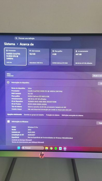 PC Gaming + Monitor HP 24F | i3‑8100 • GTX 1650 • 16GB • SSD • Win11 Pro