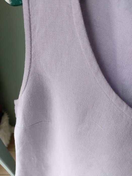 Damska liliowa tunika letnia lniana Tatuum z kieszeniami linen M / L