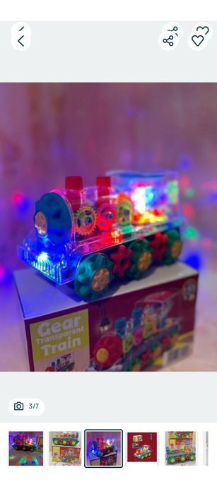 Дитячий інтерактивний  поїзд зі світлом музикою й поворотом на 360