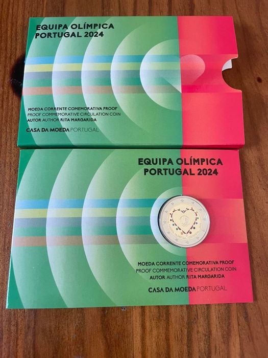 Moeda comemorativa de cor- Equipa olimpica 2024-Portugal
