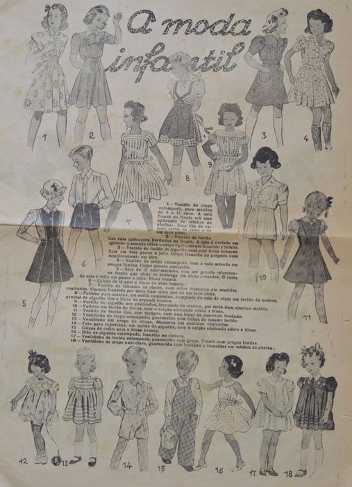 Jornal O SÉCULO - Suplemento antigo Modas e Bordados - moda estilismo