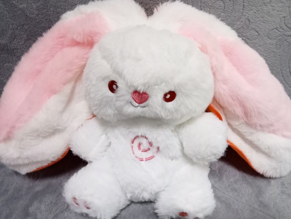 В НАЯВНОСТІ! М'яка іграшка нічник зайчик трансформер в полуничці або