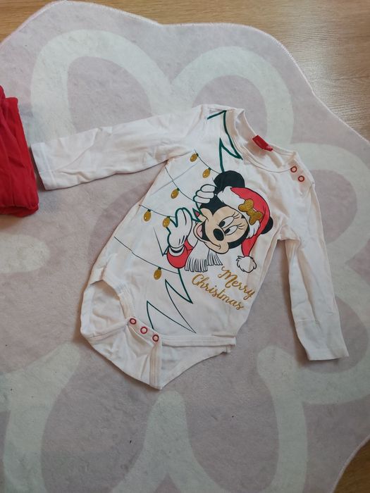 Świąteczna paka ubrań dla dziewczynki ubranka na święta body legginsy
