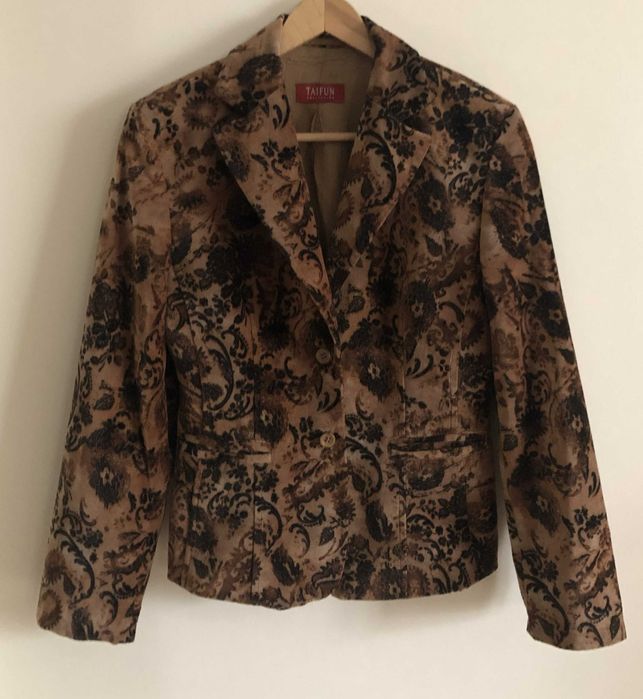 Marynarka vintage aksamitna retro bawełna acetat  90s  brązowa