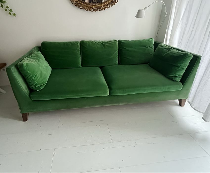Kanapa Stockholm Ikea zielona welur tapicerski