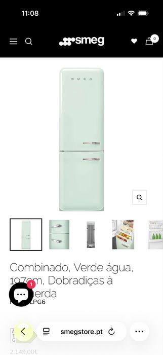 frigorífico smeg verde 193 cm