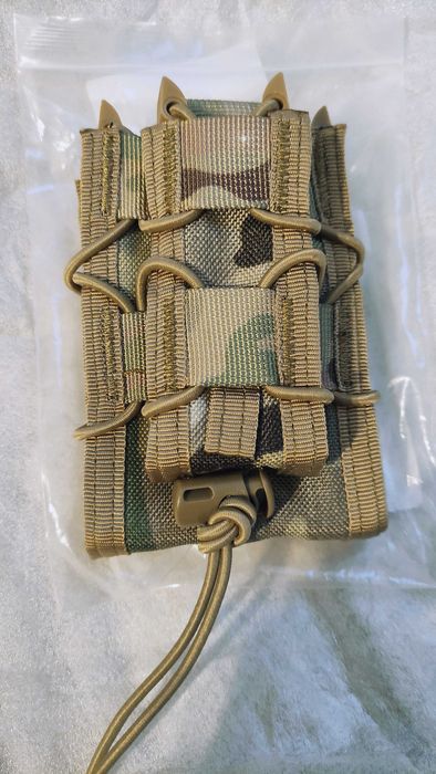 Ładownica MOLLE na 2 magazynki: 1 pistoletowy + 1 karabinowy MULTICAM