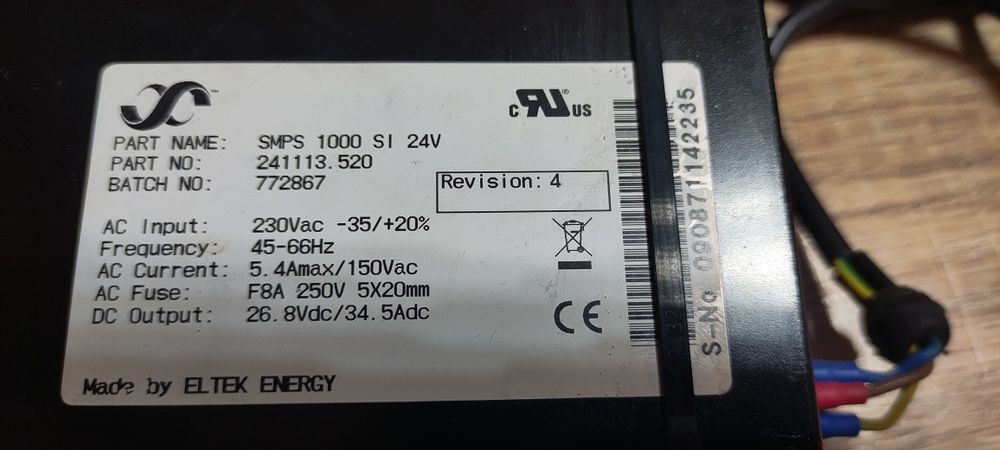 ELTEK SMPS 1000 24V  45-66 Hz