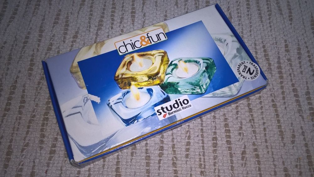 Suporte para velas em vidro - novo nunca usado