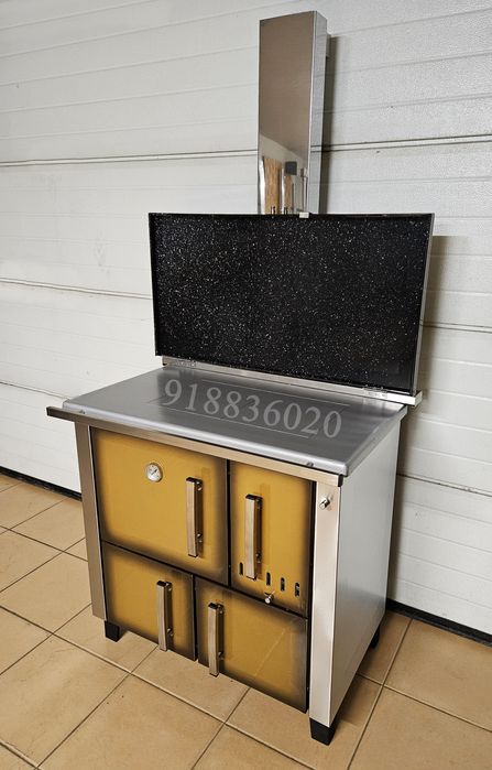 Fogão Lenha Castanho Novos Forno Inox - Fabrico Nacional